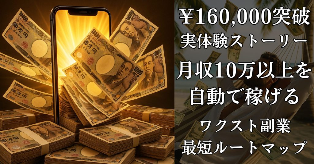 風俗・メンエス体験談で稼ぐアダルト・エロ副業|毎月10万円の不労所得で経済的自立へ【ワクスト(wakust)レポ販売ビジネスで収益化】