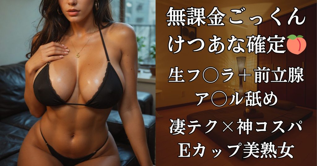 【日暮里・鶯谷メンズエステ】Eカップ美魔女のアナル舐め＋生フェラごっくん｜凄テク痴女の前立腺攻めでほぼM性感だった過激体験談【東京都内】